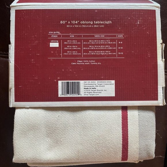 TARGET BIRCHWOOD CHALET HOLIDAY OBLONG TABLECLOTH (60" x 120") NEW - Picture 2 of 3